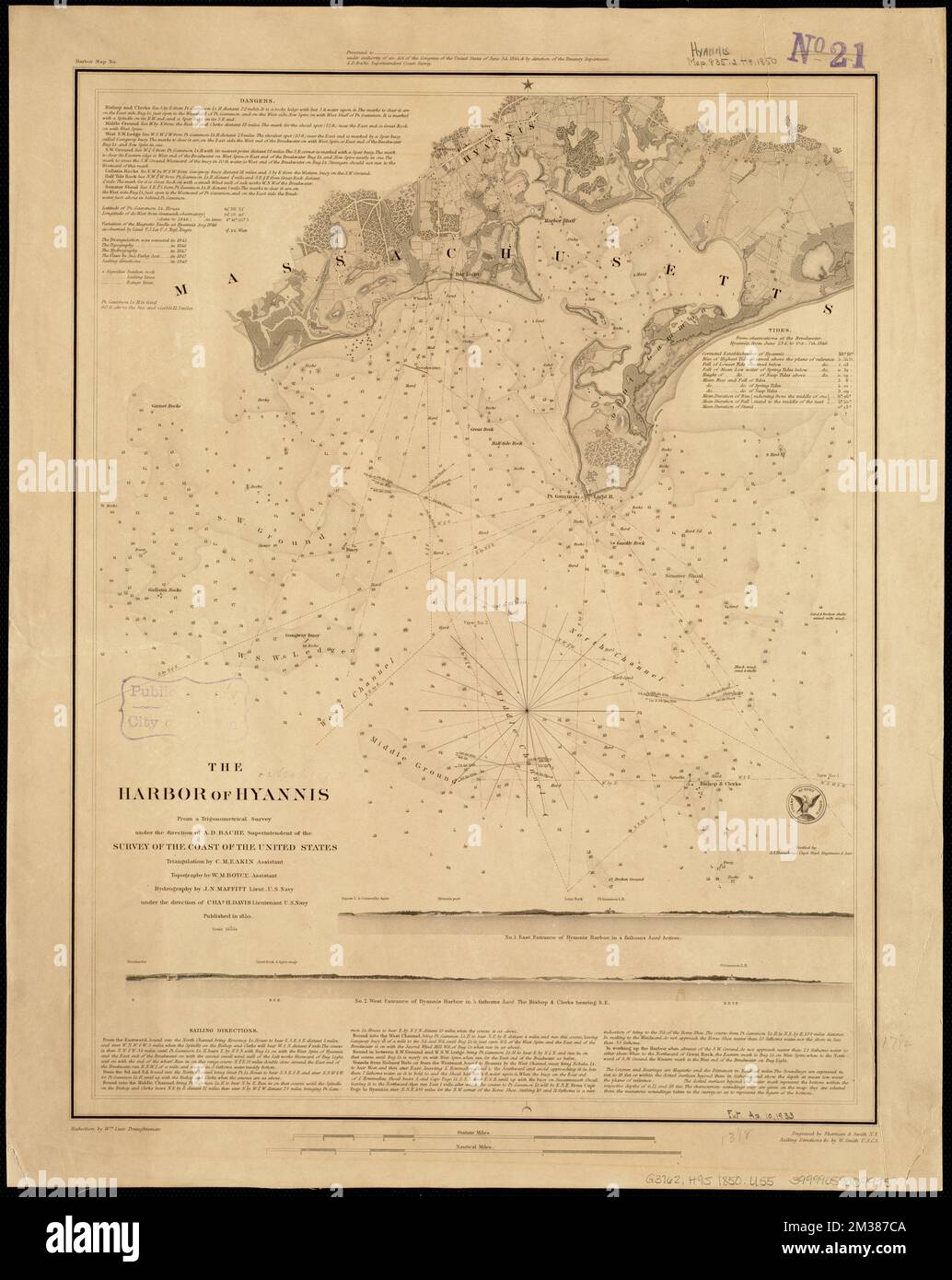 The harbor of Hyannis , Nautical charts, Massachusetts, Hyannis Harbor