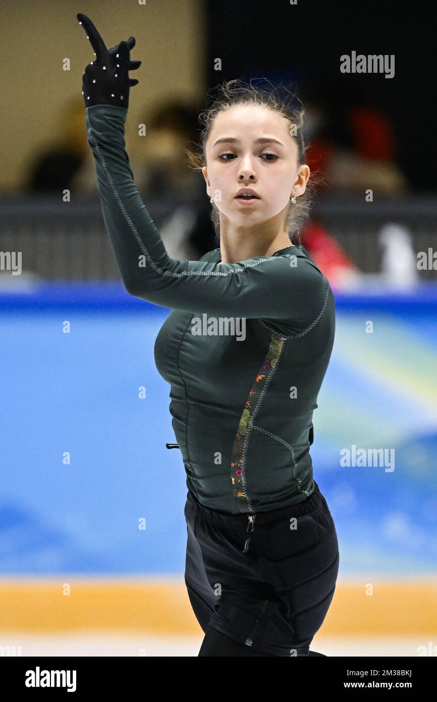 Russian figure skater Kamila Valieva pictured in action during a