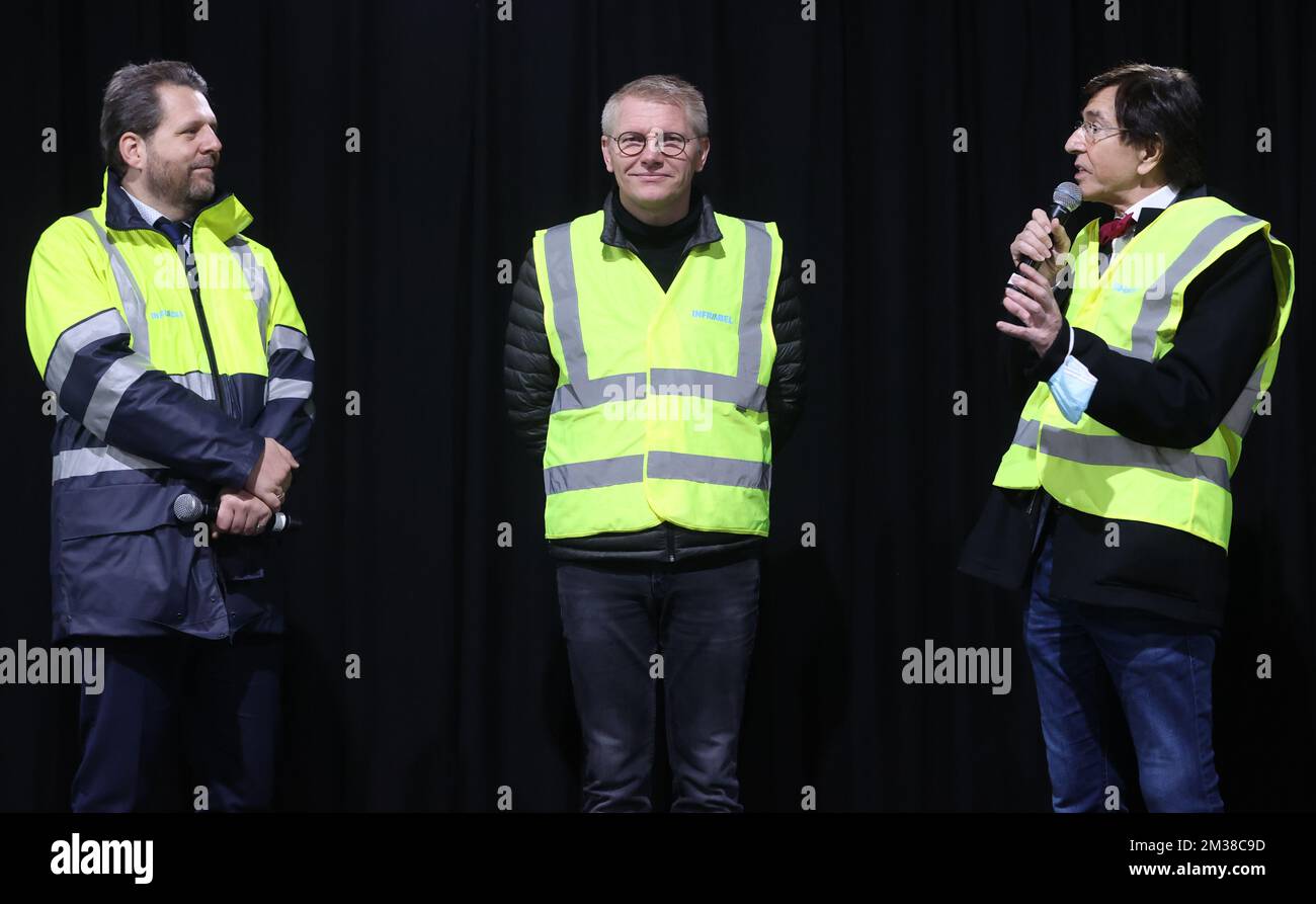 Infrabel CEO Benoit Gilson, Vice-prime minister and Mobility Minister ...