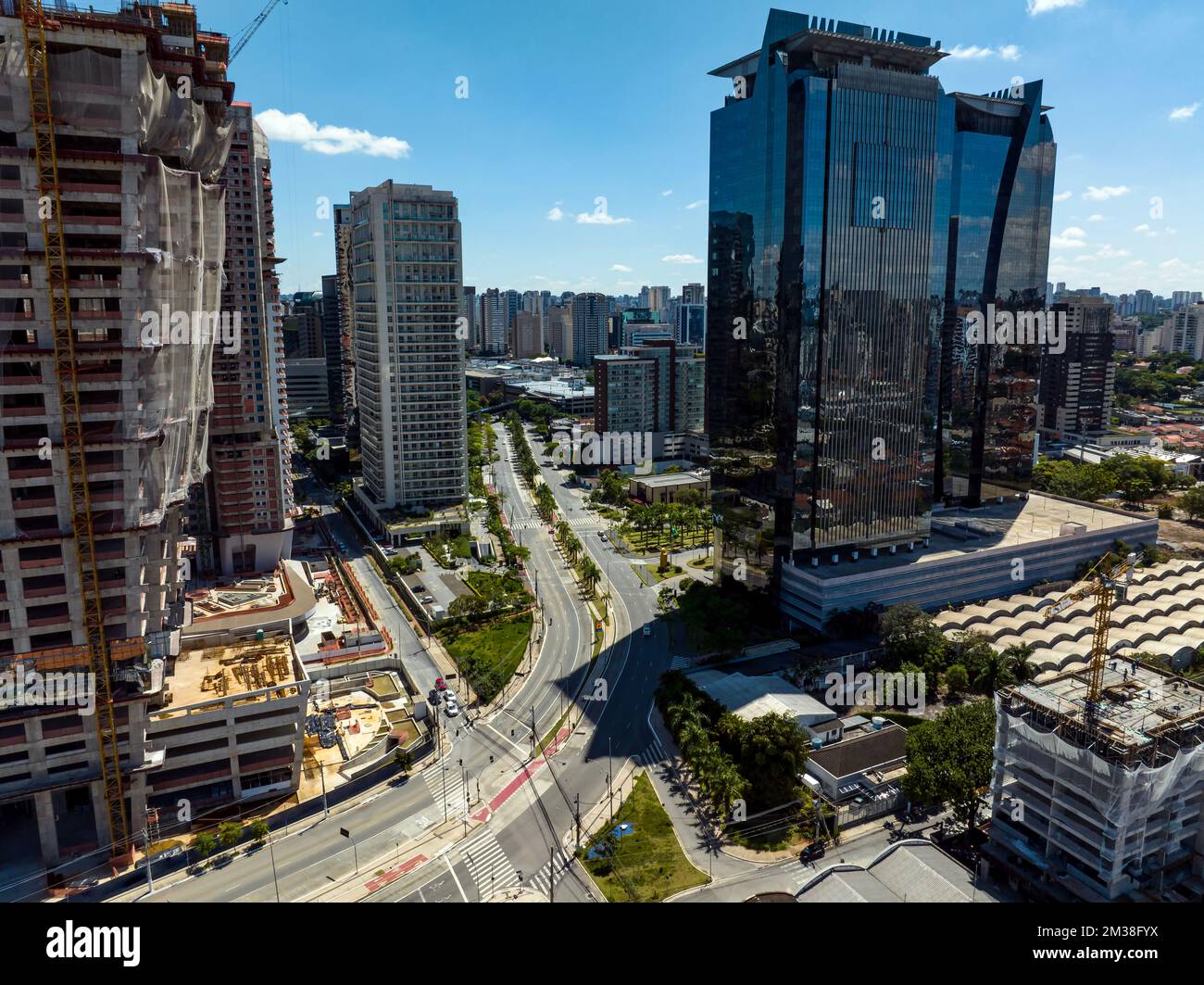 Street aerial view. Sao Paulo, Brazil. Stock Photo