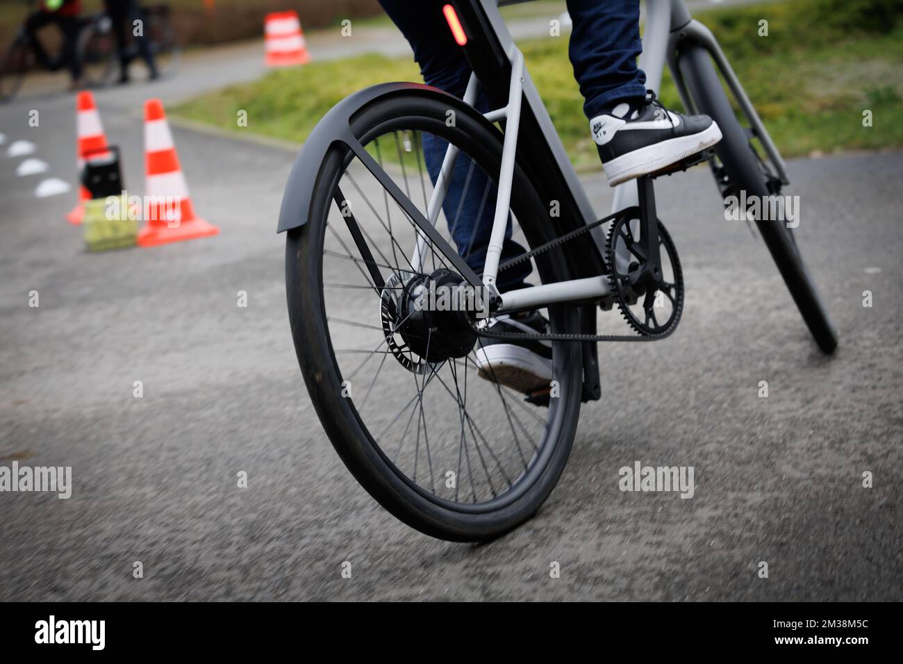 Illustration Picture Shows A Demonstration With An Electric Bicycle During The Start Of The