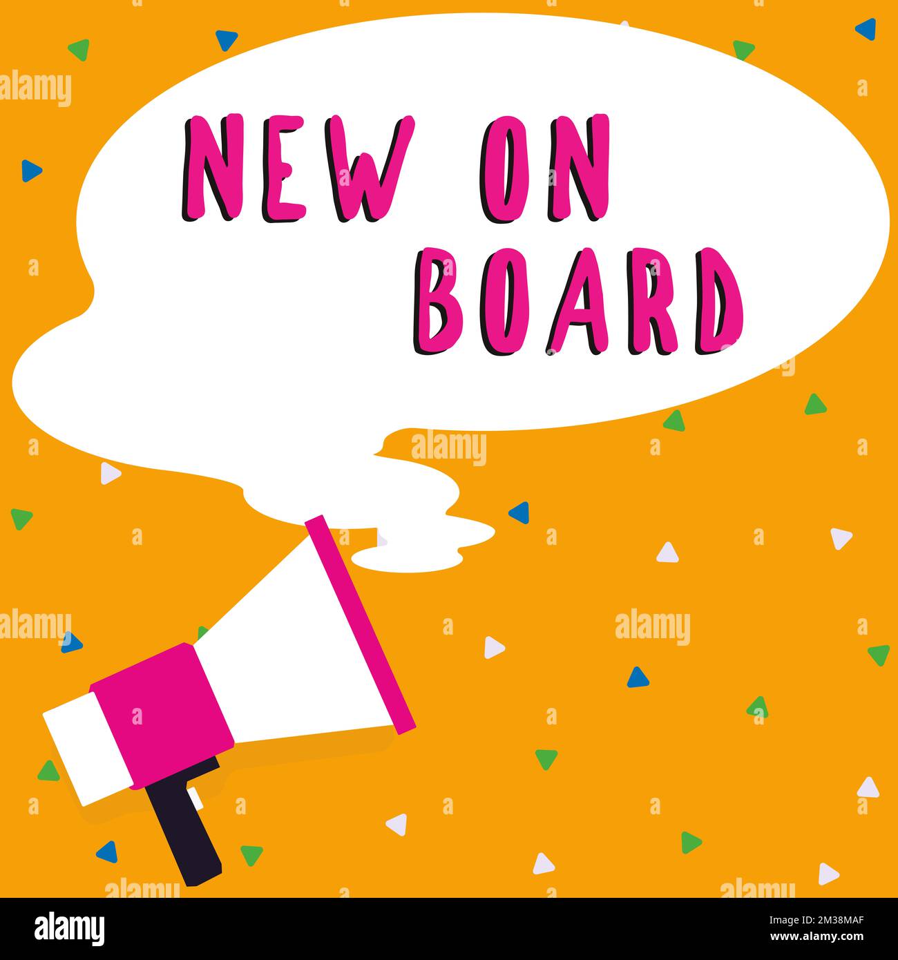 Handwriting text New On Board. Concept meaning to the team Adaptation Collaboration