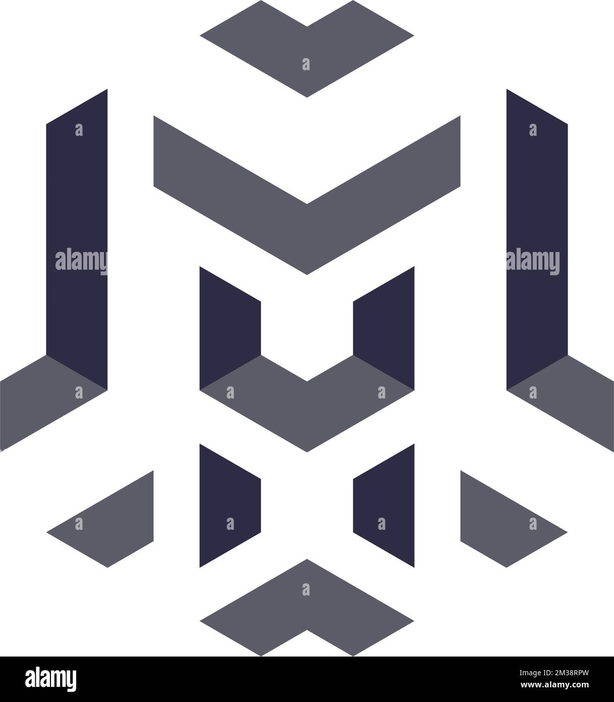 Hexagonal Triangles Logo illusion generative pattern illustration Stock ...