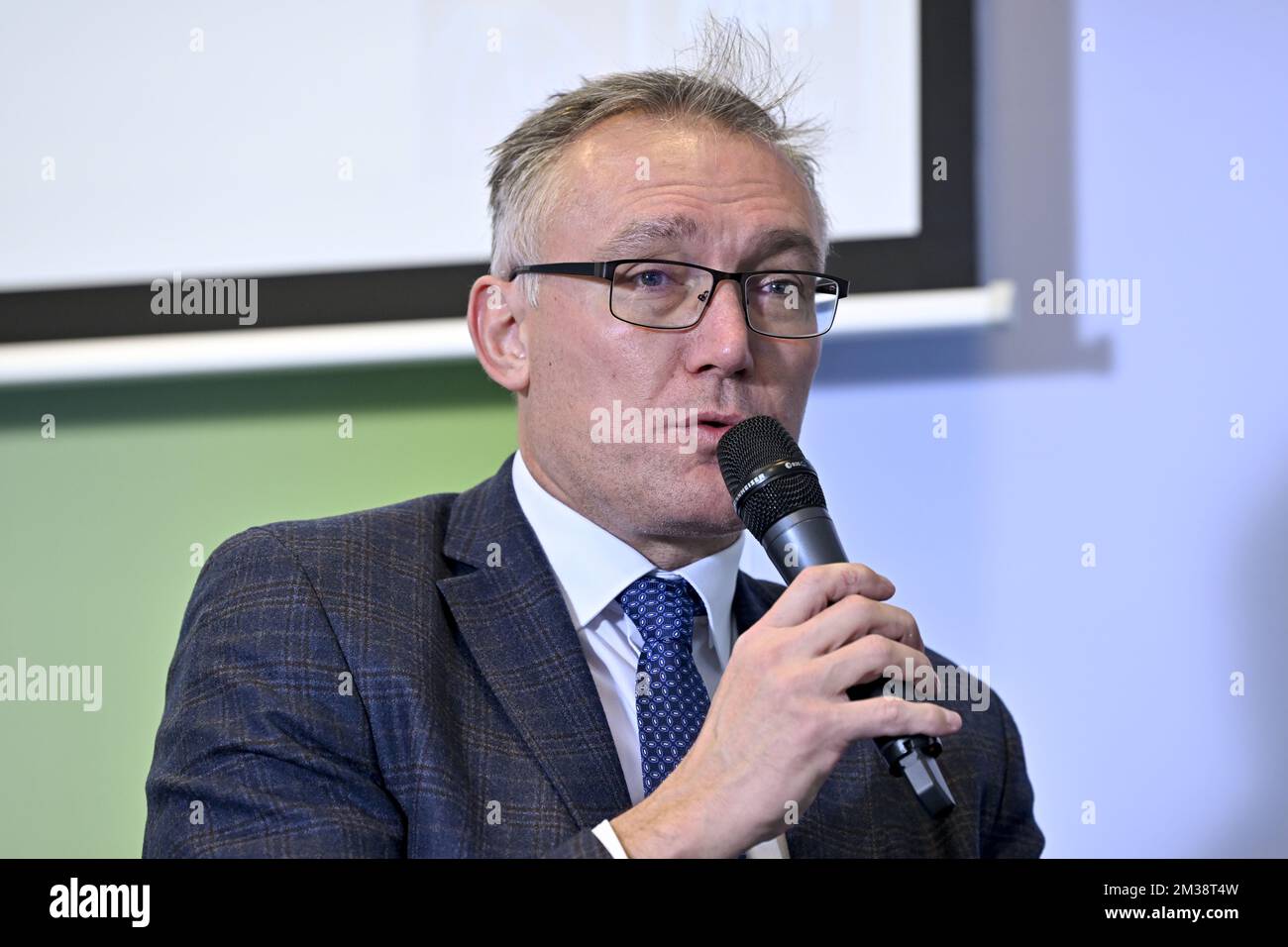 Kamil Novak, FIBA Executive Director Europe pictured during a press conference on the world championship basket 3x3 in Antwerp from 21 to 26 June 2022, Tuesday 08 March 2022, in Berchem. BELGA PHOTO DIRK WAEM Stock Photo