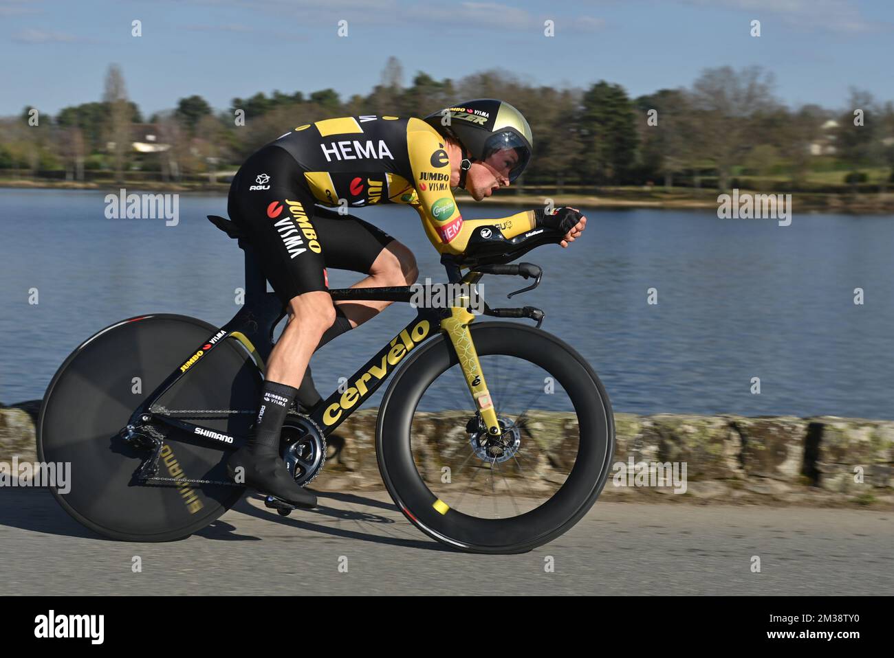 Slovenian Primoz Roglic of Jumbo-Visma pictured in action during the ...