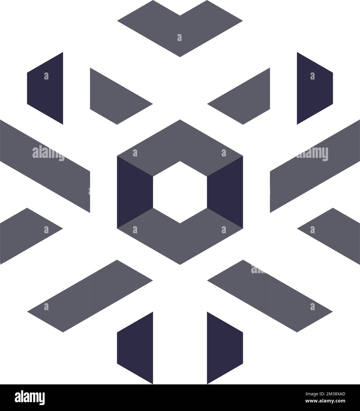 Hexagonal Triangles Logo illusion generative pattern illustration Stock ...