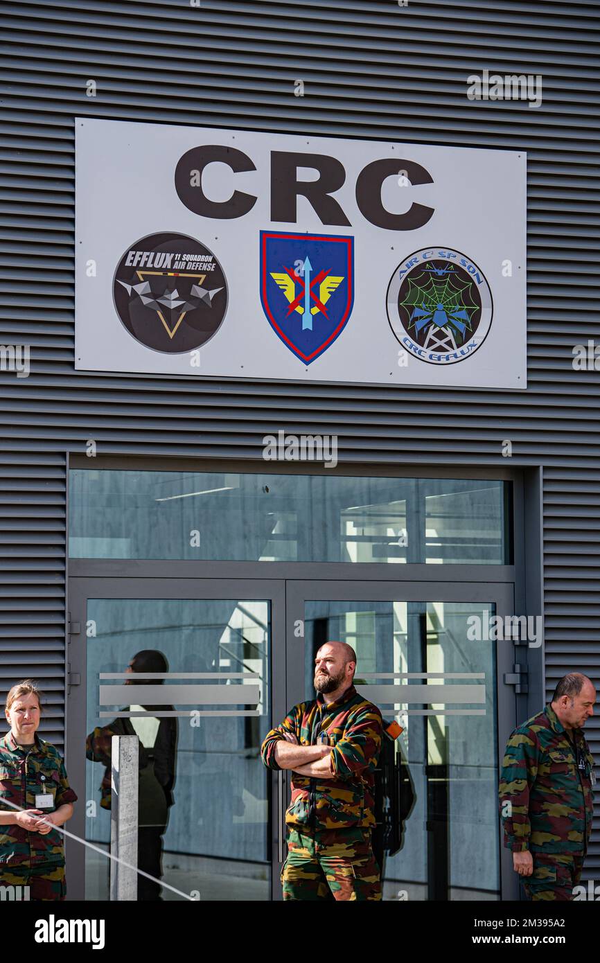 Illustration picture shows the CRC Control and Reporting Centre at the Beauvechain Military Air Base, Wednesday 23 March 2022. BELGA PHOTO JONAS ROOSENS Stock Photo