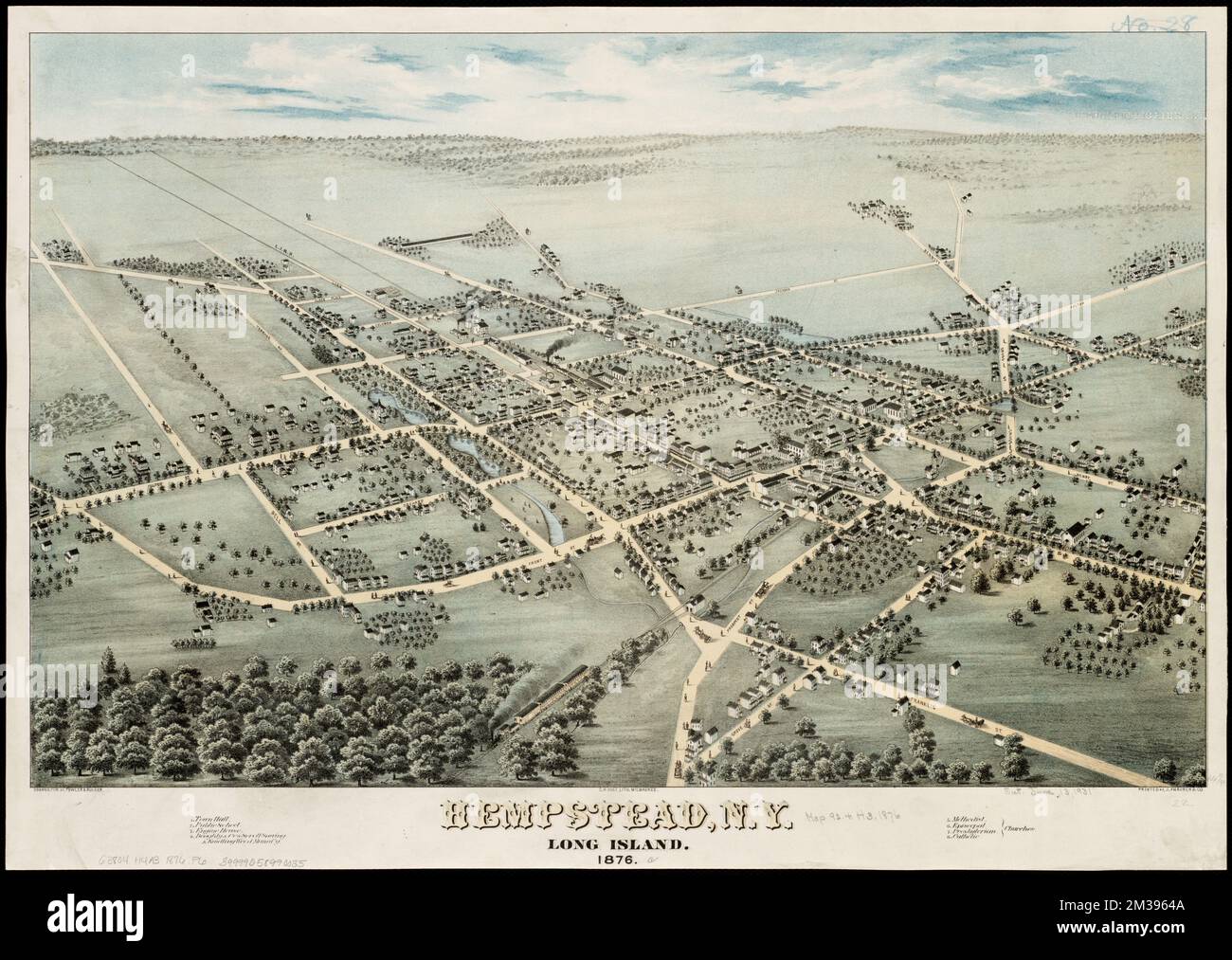 Hempstead N Y Long Island 1876 - Hempstead Ny Long Island 1876 Hempstead Ny Aerial Views Norman B Leventhal Map Center Collection 2M3964A 