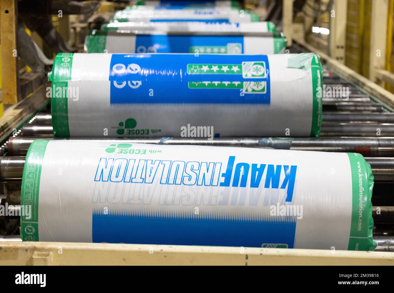 Illustration picture taken during the inauguration of Knauf Insulation's  first glass wool recycling plant in Vise, Tuesday 29 March 2022. BELGA  PHOTO BENOIT DOPPAGNE Stock Photo - Alamy
