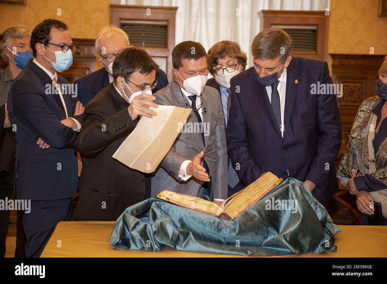Flemish Minister President Jan Jambon pictured during a meeting with ...