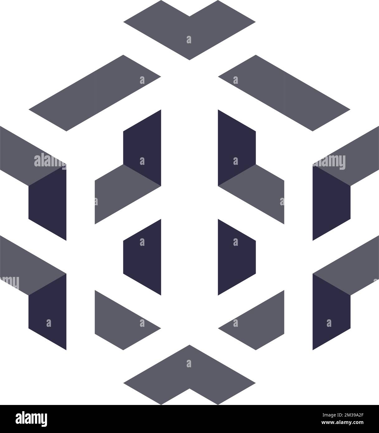 Hexagonal Triangles Logo illusion generative pattern illustration Stock ...
