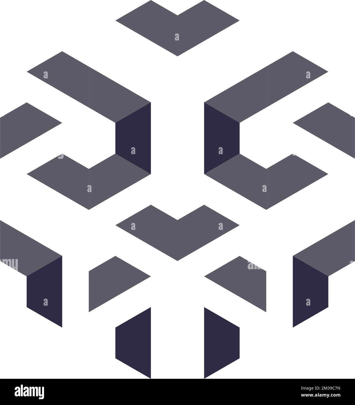Hexagonal Triangles Logo illusion generative pattern illustration Stock ...