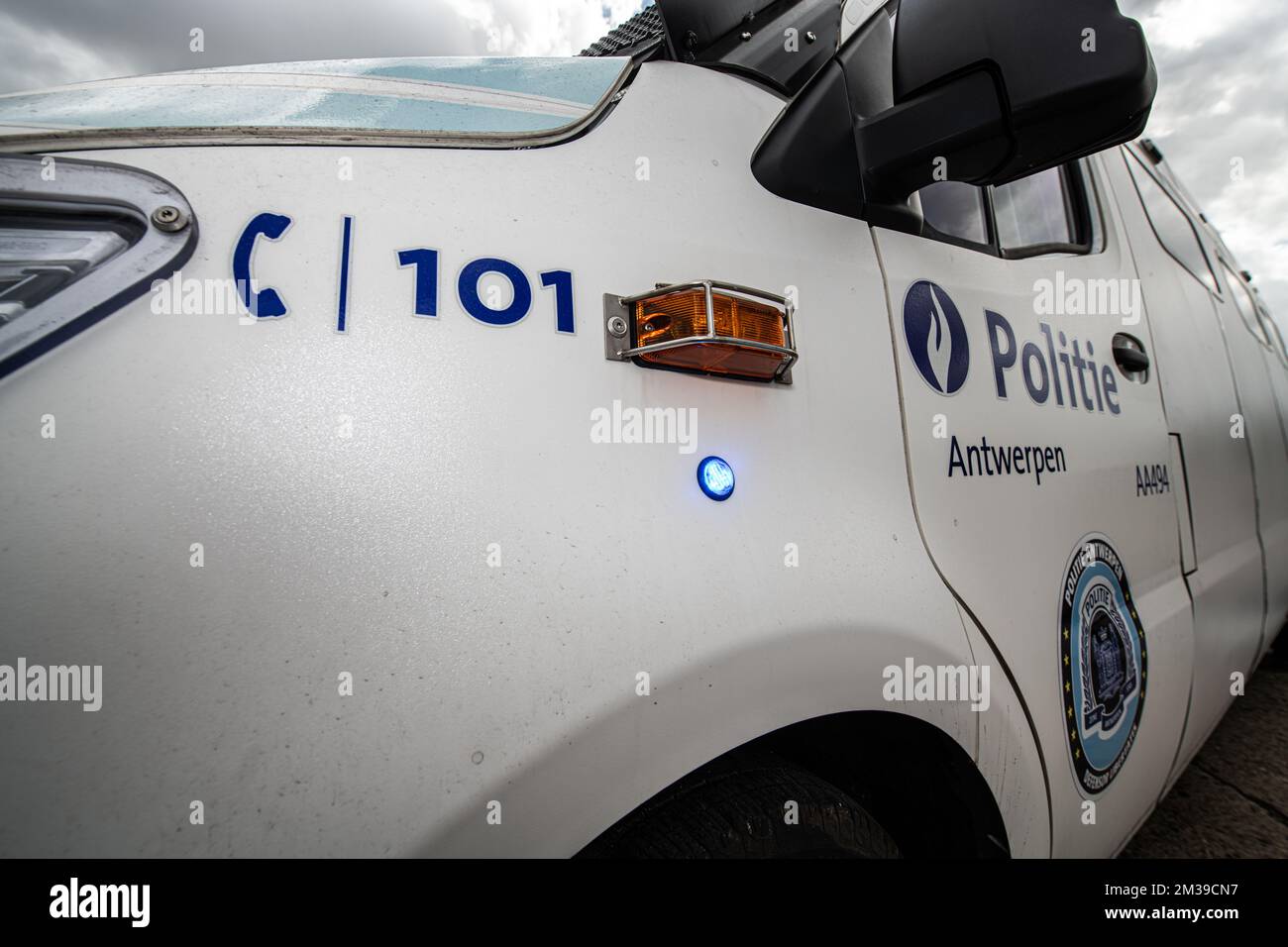 Illustration image shows a police vehicle during a photo opportunity