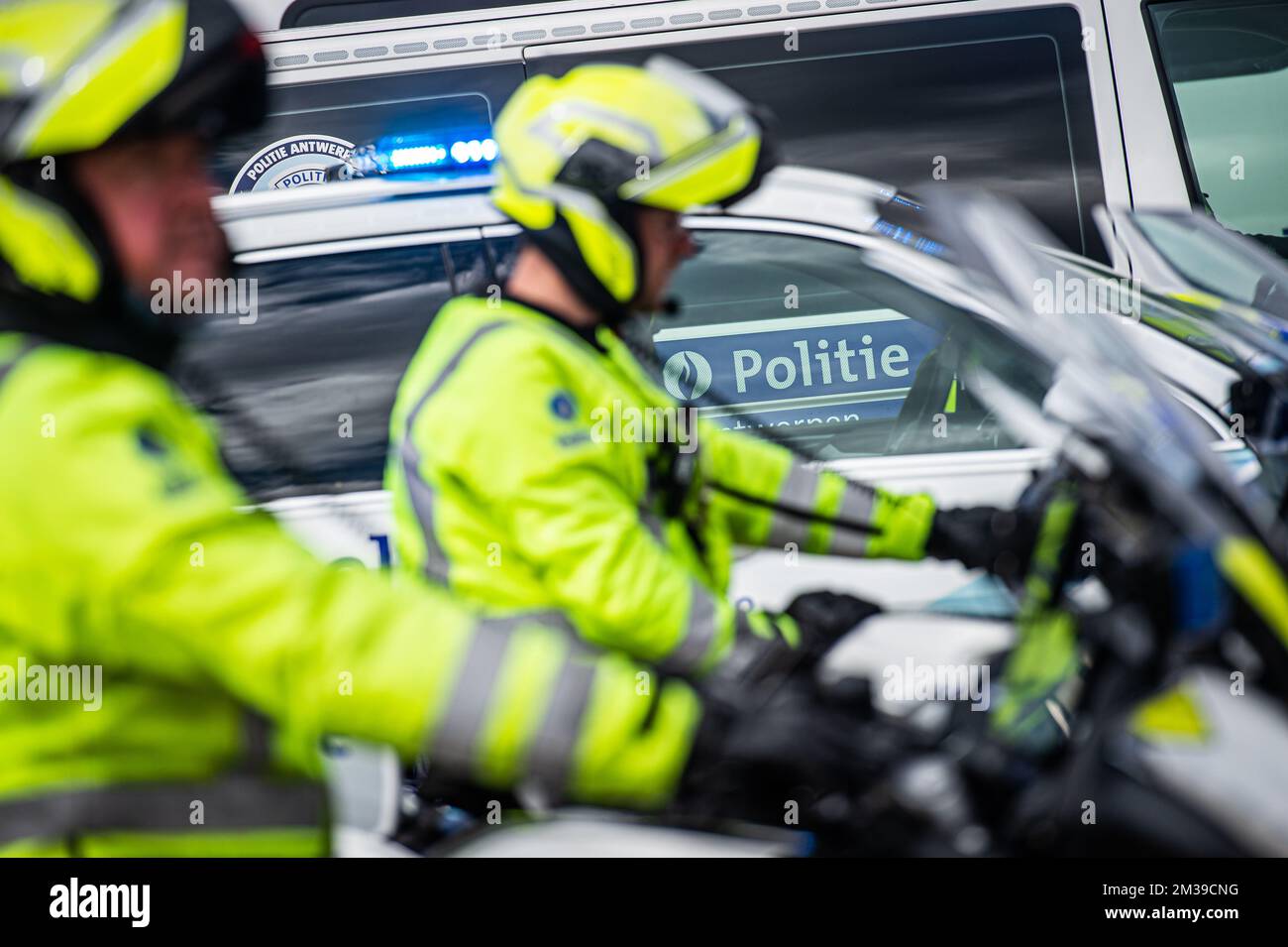 Illustration image shows a police vehicle during a photo opportunity