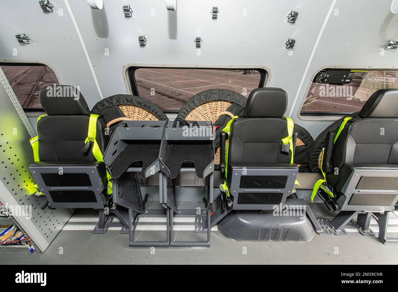 Illustration image shows the inside of a new police vehicle to