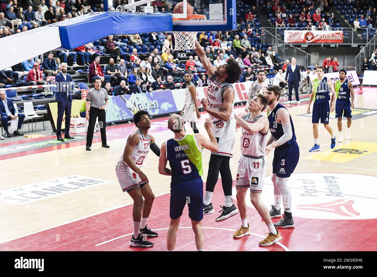 Antwerp's JeanMarc Mwema pictured in action during a basketball match between Antwerp Giants