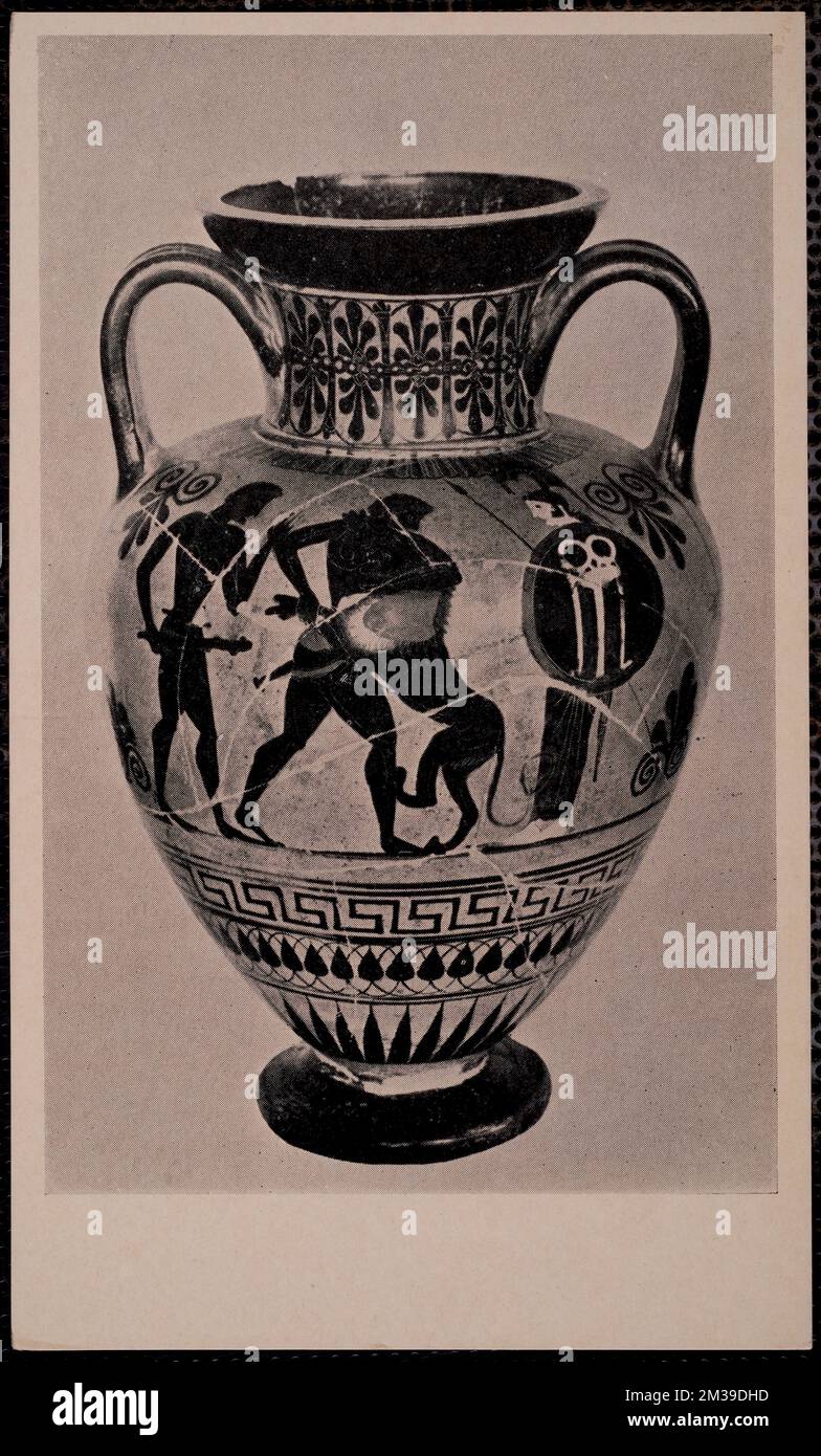 Heracles and the Nemean Lion, Greek vase, 6th century B. C. Museum of