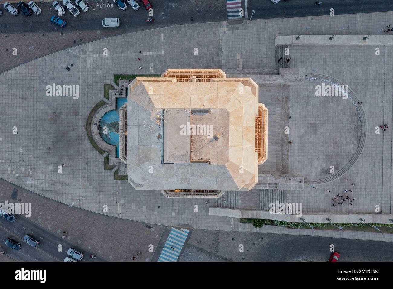 A top view of the building and the Memorial Flag in Rosario, Santa Fe, Argetina Stock Photo