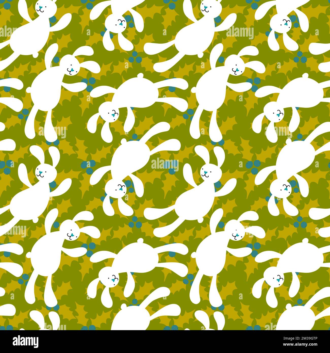 Cartoon rabbit seamless bunnies toys pattern for wrapping paper and ...