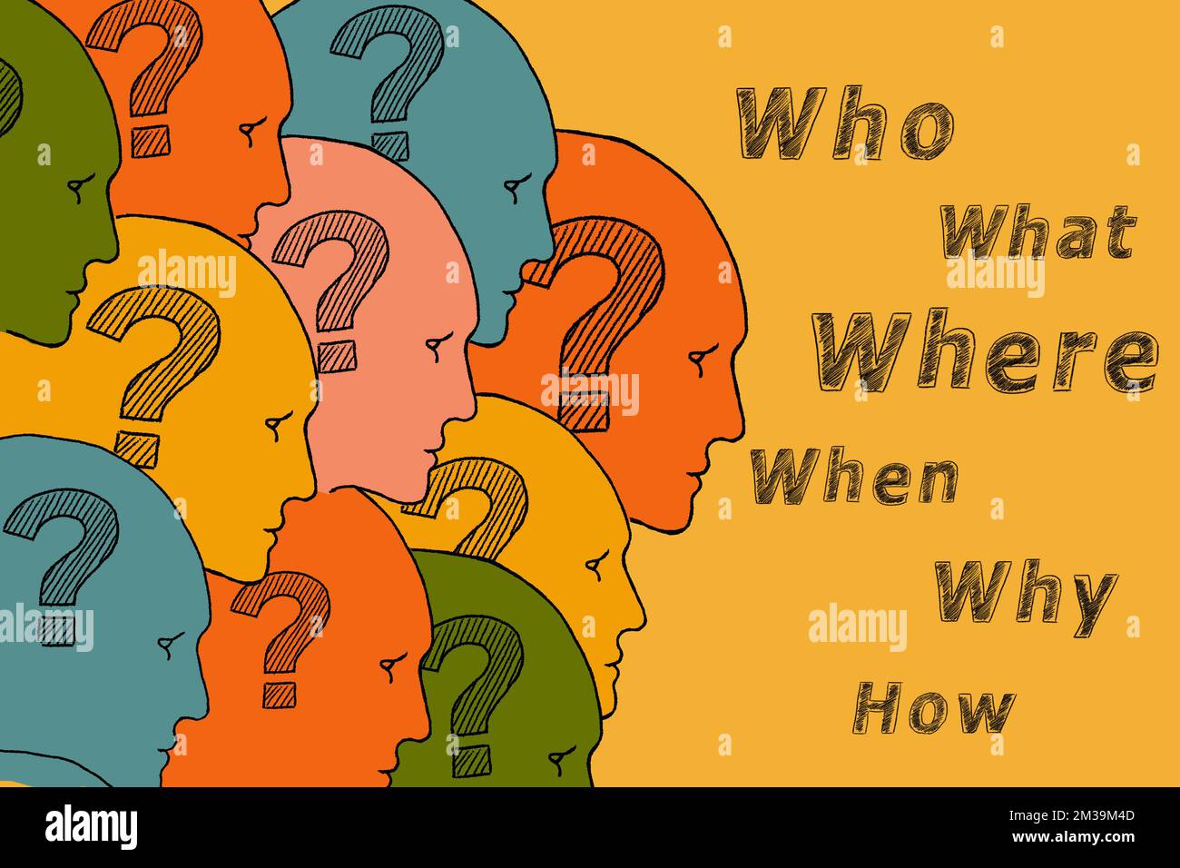 What, Where, Who, Why, When, How Stock Photo - Alamy