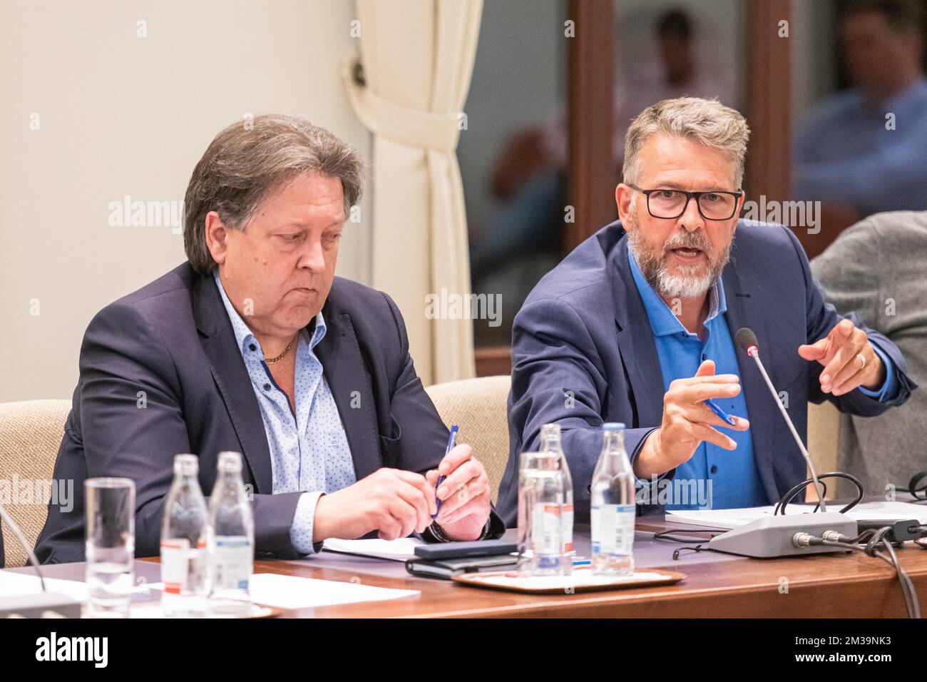 Boortmeerbeek council member Bert Meulemans (R) pictured during a city