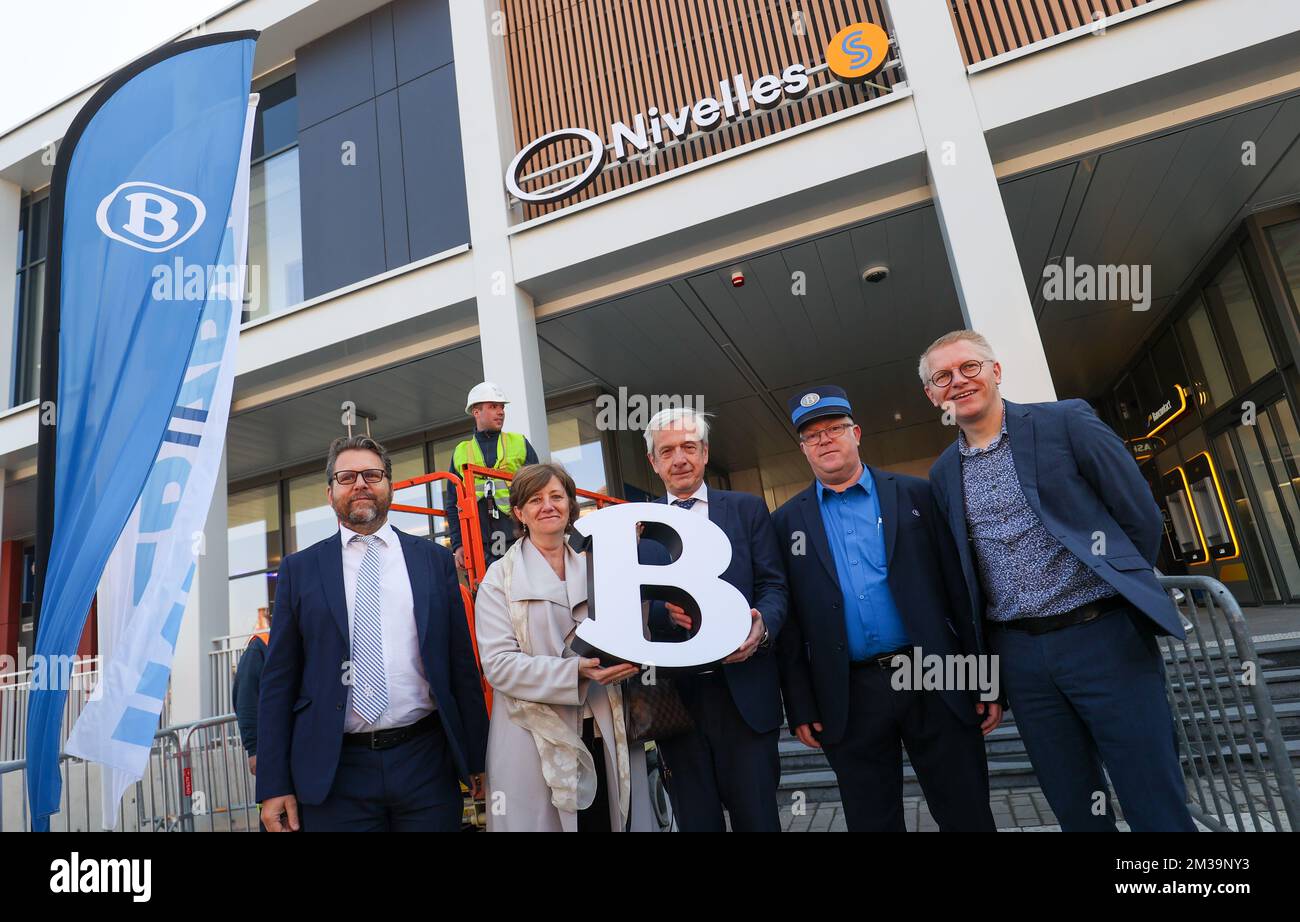 Infrabel CEO Benoit Gilson, NMBS-SNCB CEO Sophie Dutordoir, Nivelles ...
