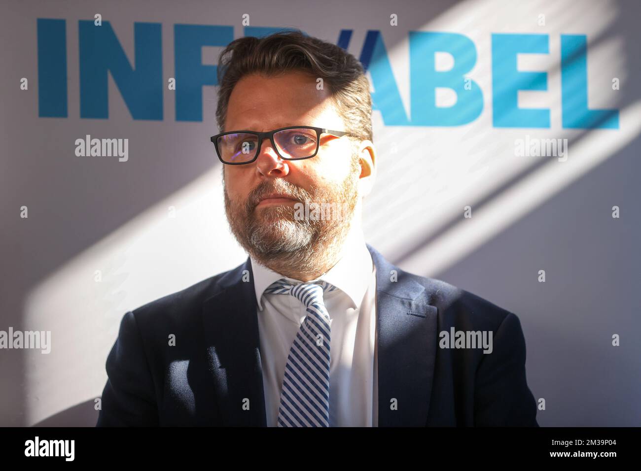 Infrabel CEO Benoit Gilson pictured during the inauguration of the new ...
