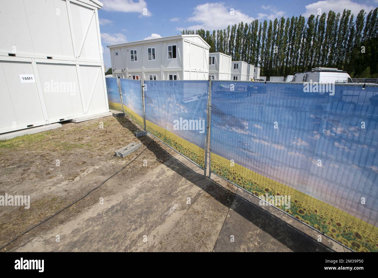 Illustration picture shows the opening of emergency housing for Ukrainian refugees in Antwerp, Wednesday 27 April 2022. According to the UN Refugee Agency more than 5 million people have fled Ukraine, since the Russian invasion. BELGA PHOTO NICOLAS MAETERLINCK Stock Photo