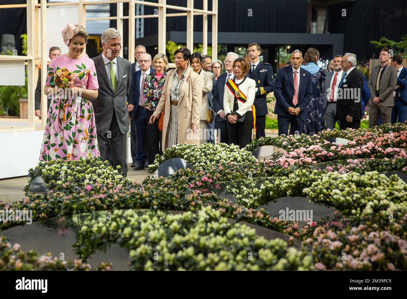 Queen Mathilde of Belgium and King Philippe Filip of Belgium pictured during a royal visit to