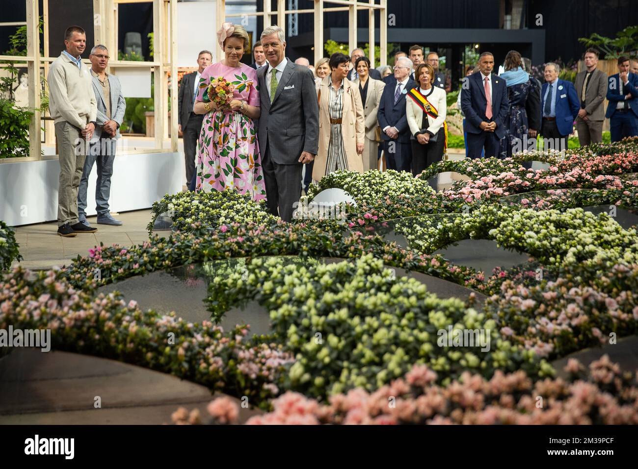 Queen Mathilde of Belgium and King Philippe Filip of Belgium pictured during a royal visit to
