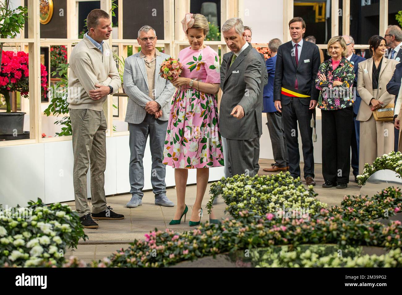Queen Mathilde of Belgium and King Philippe Filip of Belgium pictured during a royal visit to