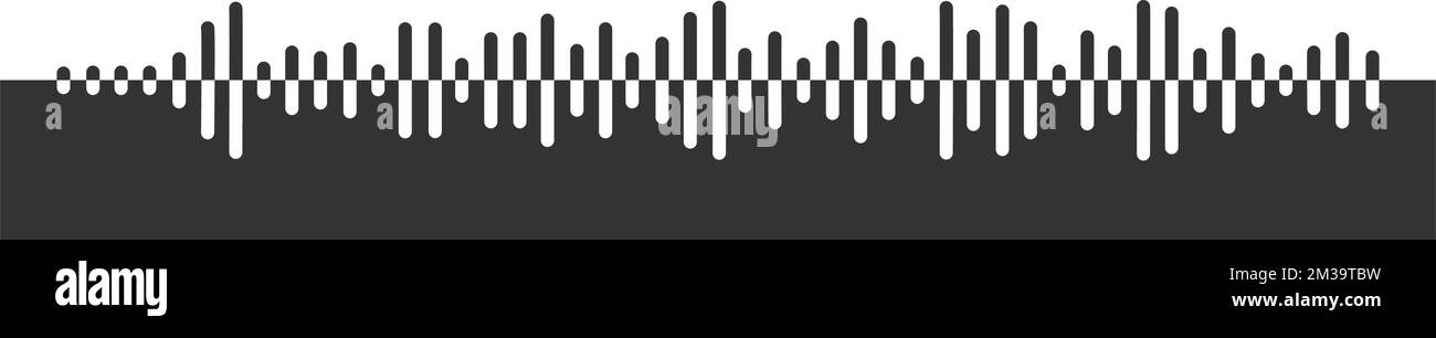 Sound wave icon. Pulse pictogram. Signal sign. Voicemail file, audio message symbol. Messenger, radio, podcast mobile app, media player graphic element. Vector illustration Stock Vector