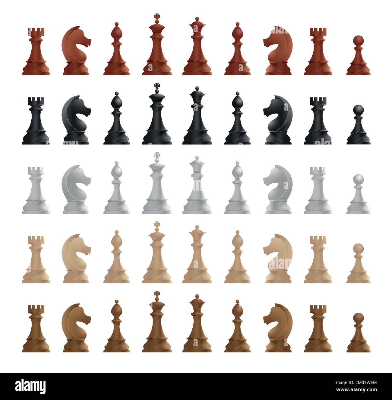 Chess pieces color set Stock Vector Image & Art Alamy