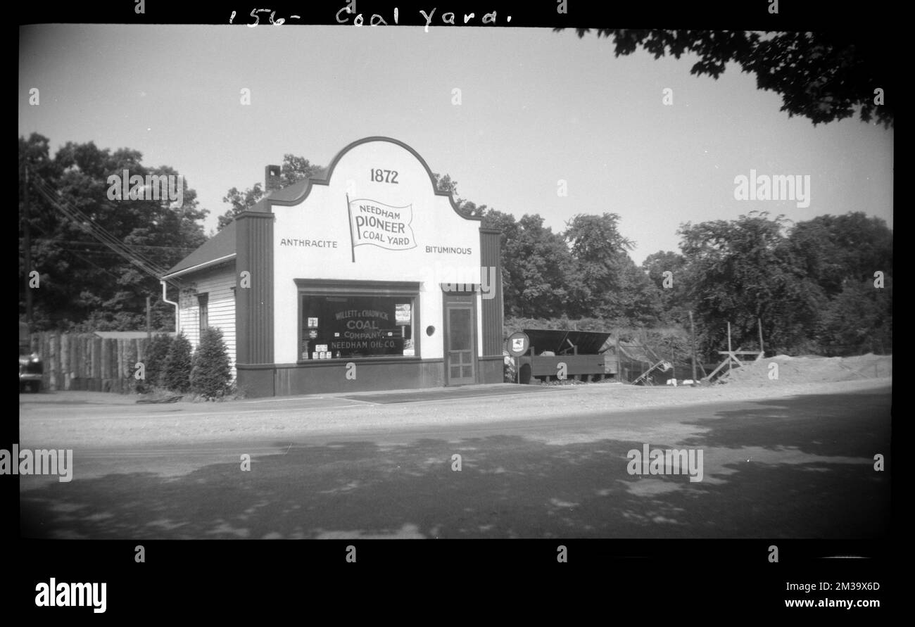 Highland Ave coal yard , Stores & shops, Coal, Coal mining. Needham Building Collection Stock