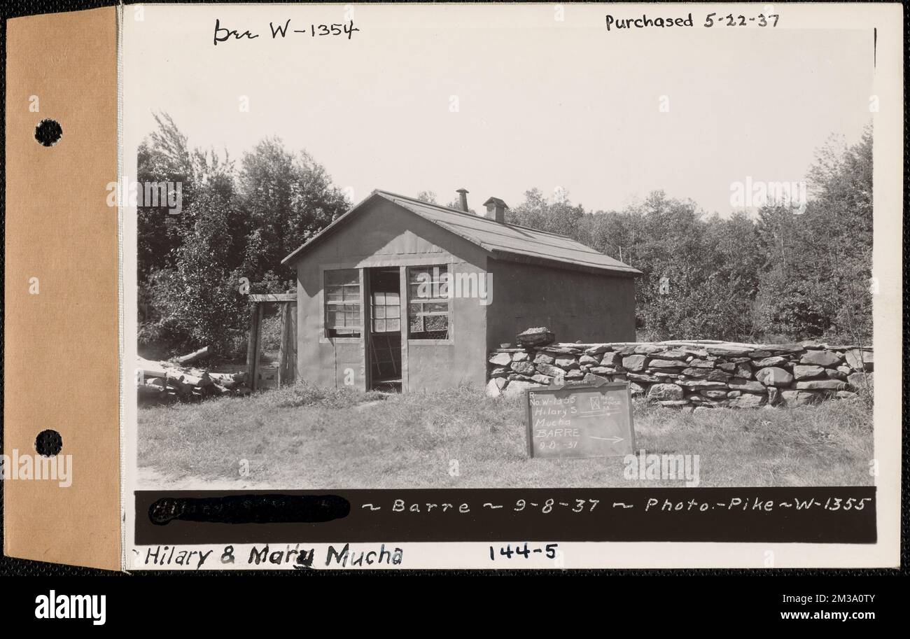 Hilary and Mary Mucha, henhouse, Barre, Mass., Sep. 8, 1937 Purchased May 22, 1937, Parcel no