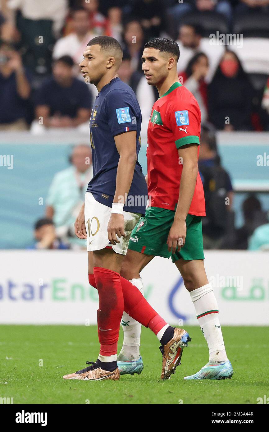 Al Khor, Qatar. 14th Dec, 2022. Kylian Mbappe of France, Achraf Hakimi