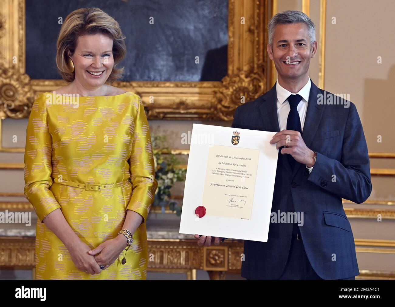 Queen Mathilde of Belgium and Pierre-Emmanuel Chartier, CEO and ...