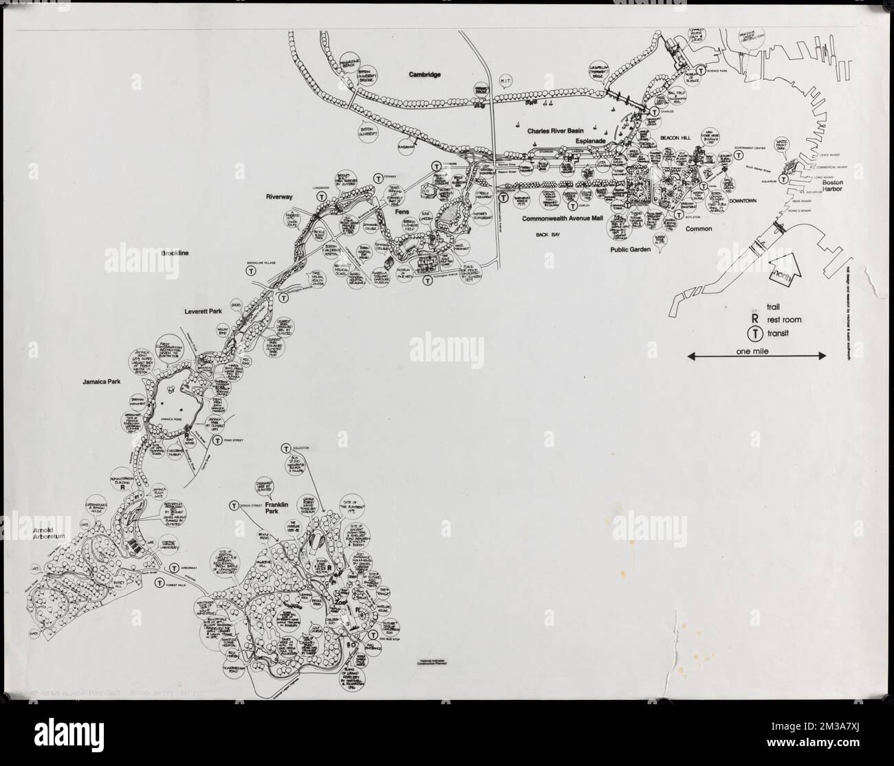 Historical map of the Emerald Necklace , Emerald Necklace Boston, Mass