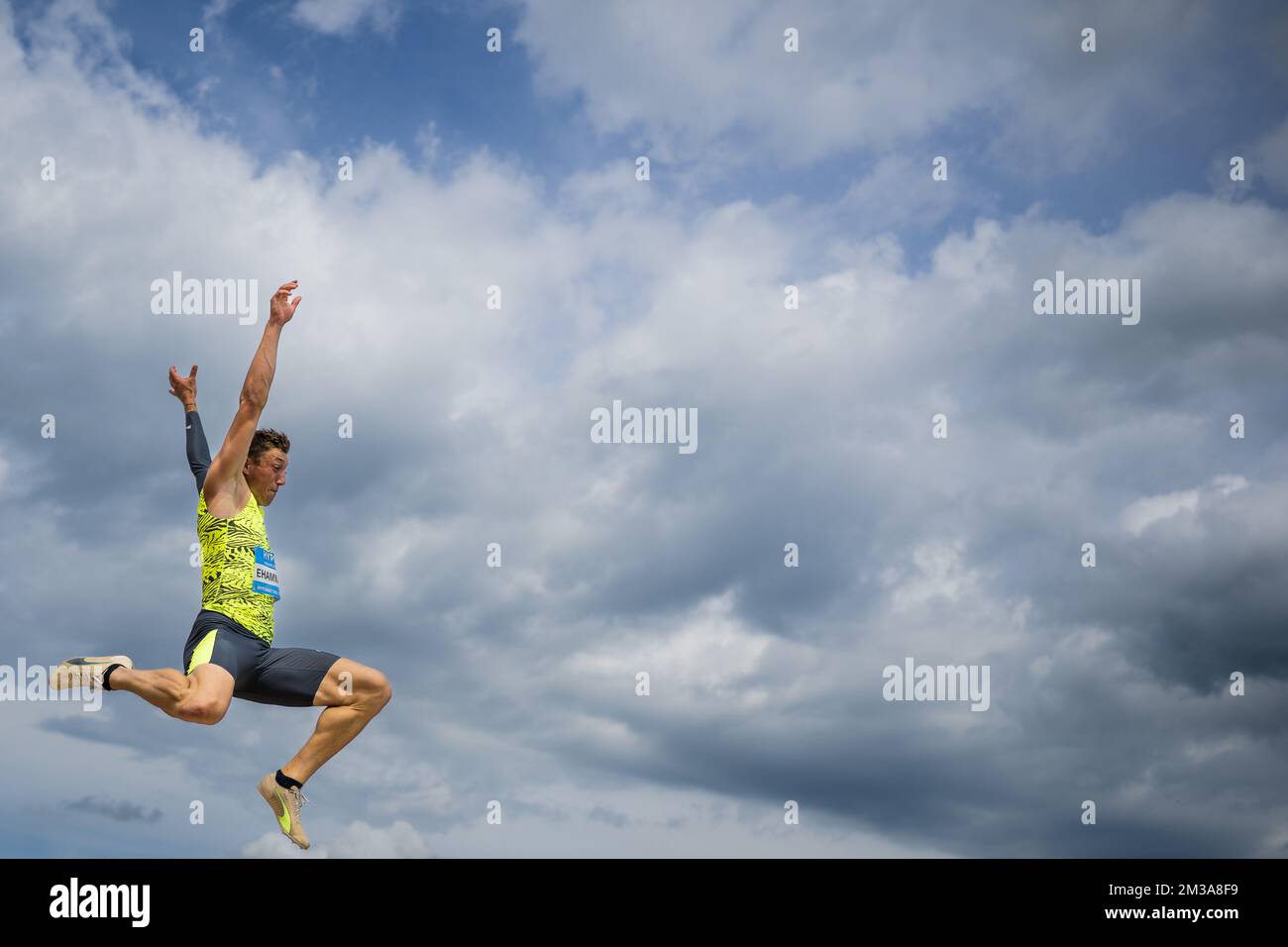 Suisse Simon Ehammer sets a new long jump world record in the decathlon