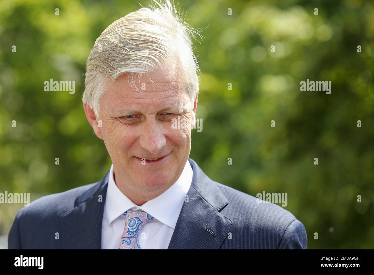 King Philippe - Filip of Belgium pictured during a ceremony to award the 'Francqui Prize' scientifi awards for 2021 and 2022, Wednesday 01 June 2022 in Brussels. The 2021 prize is awarded to ULiege astrologist Michael Gillon, ULiege's Veerle Rots will receive the 2022 one for her Palaeolithic Stone Tool Hafting research. The scientific prize, which is often referred to as the 'Belgian Nobel Prize', is awarded by The Francqui Foundation and is worth 250.000 euros. BELGA PHOTO NICOLAS MAETERLINCK Stock Photo