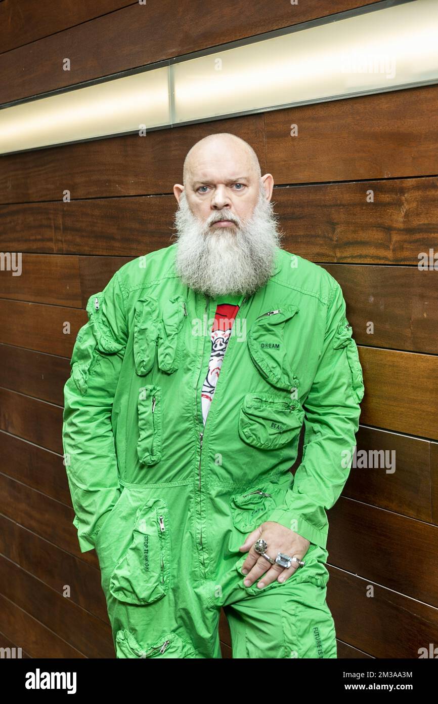 Walter Van Beirendonck, Belgian fashion designer and head of the fashion department of the Royal Academy of Fine Arts Antwerp, poses for the photographer in Antwerp on Friday 03 June 2022. BELGA PHOTO HATIM KAGHAT Stock Photo