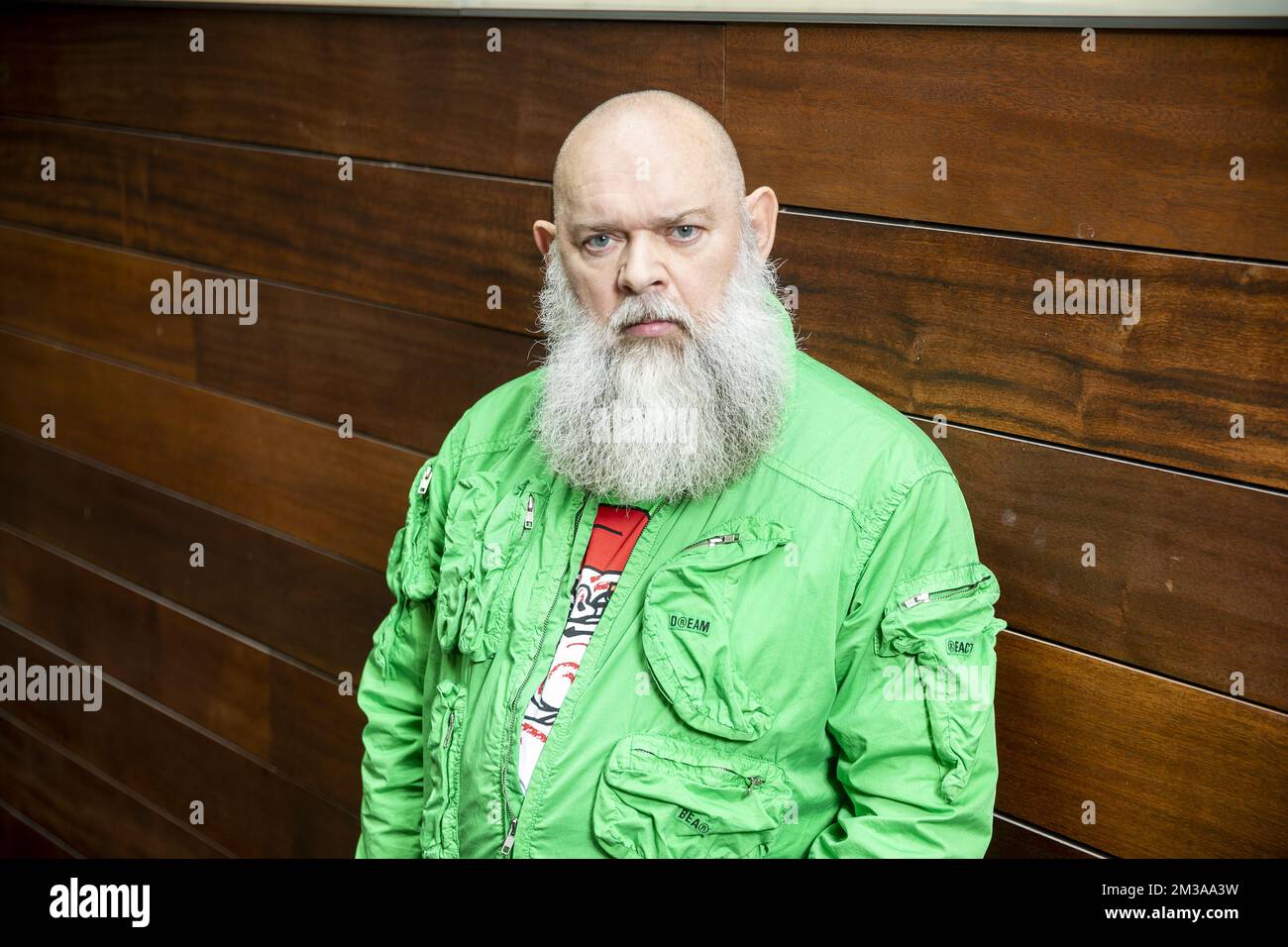 Walter Van Beirendonck, Belgian fashion designer and head of the fashion department of the Royal Academy of Fine Arts Antwerp, poses for the photographer in Antwerp on Friday 03 June 2022. BELGA PHOTO HATIM KAGHAT Stock Photo