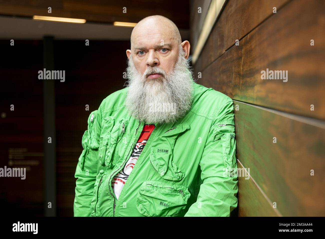 Walter Van Beirendonck, Belgian fashion designer and head of the fashion department of the Royal Academy of Fine Arts Antwerp, poses for the photographer in Antwerp on Friday 03 June 2022. BELGA PHOTO HATIM KAGHAT Stock Photo