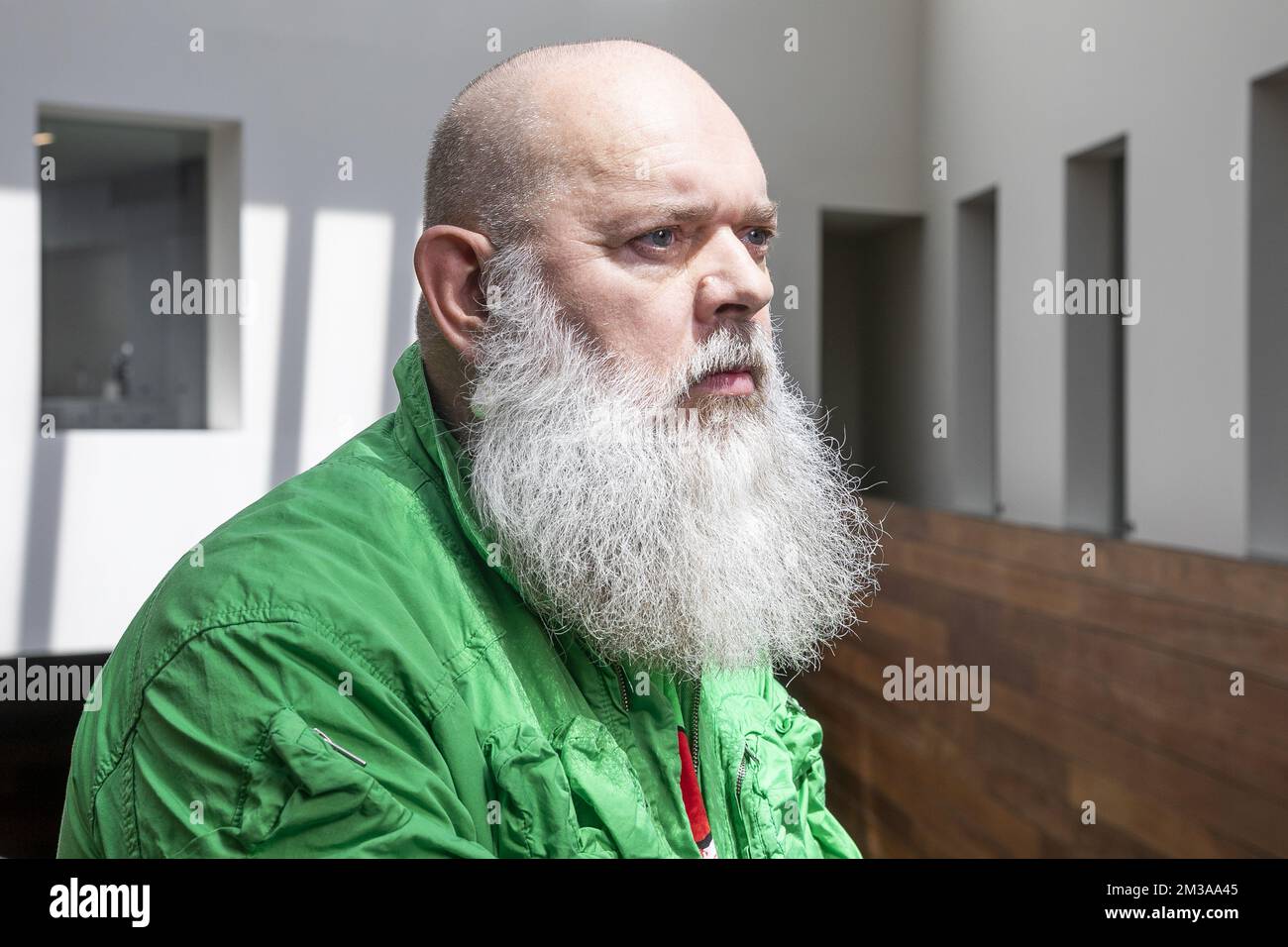 Walter Van Beirendonck, Belgian fashion designer and head of the fashion department of the Royal Academy of Fine Arts Antwerp, poses for the photographer in Antwerp on Friday 03 June 2022. BELGA PHOTO HATIM KAGHAT Stock Photo