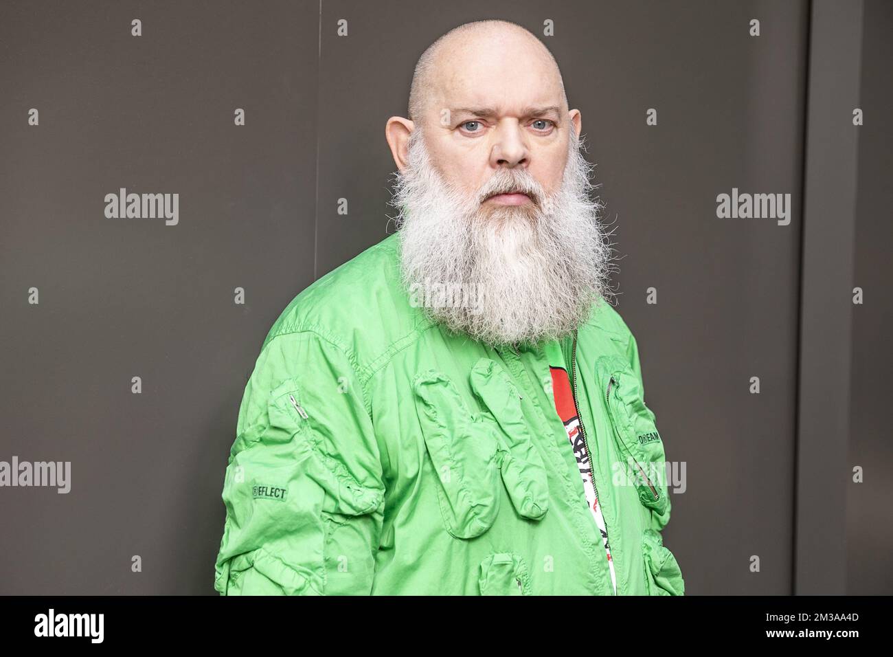 Walter Van Beirendonck, Belgian fashion designer and head of the fashion department of the Royal Academy of Fine Arts Antwerp, poses for the photographer in Antwerp on Friday 03 June 2022. BELGA PHOTO HATIM KAGHAT Stock Photo