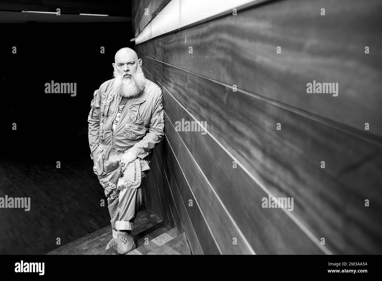 Walter Van Beirendonck, Belgian fashion designer and head of the fashion department of the Royal Academy of Fine Arts Antwerp, poses for the photographer in Antwerp on Friday 03 June 2022. BELGA PHOTO HATIM KAGHAT Stock Photo