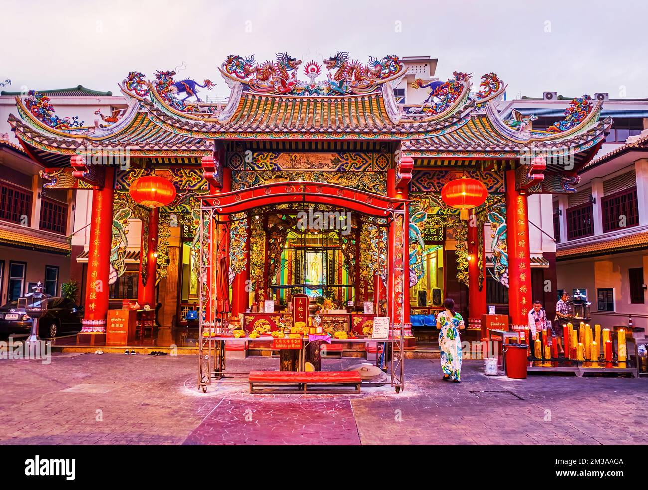 BANGKOK, THAILAND APRIL 23, 2019 Facade of Chinese Quan Yin (Guan