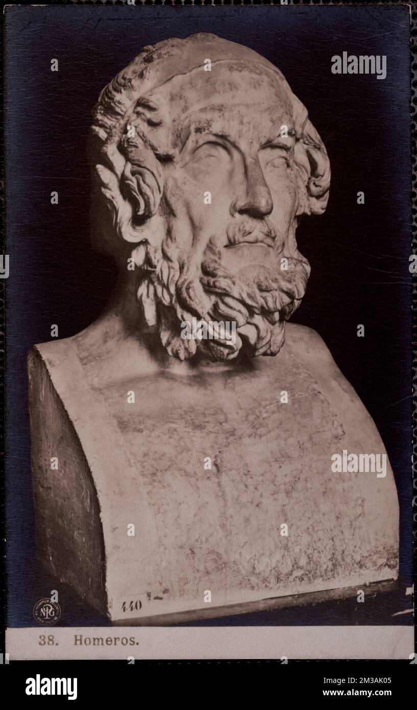 Homeros , Sculpture, Antiquities, Poets, Homer. Nicholas Catsimpoolas Collection Stock Photo
