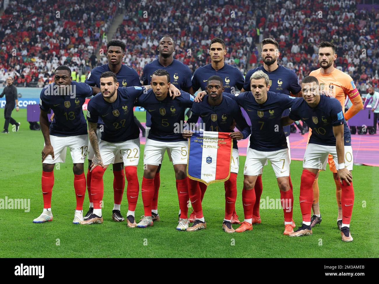 Qatar, Doha. 15th Dec, 2022. World Cup 2022 Qatar : Semi-final Al Bayt Stadium Match 62 - France vs Morocco at France 2 -0 Morocco T. Hernández & 2nd Goal by Kolo Muani France Each one goal. France beat Morocco 2-0 to set up World Cup final against Argentina. Credit: Seshadri SUKUMAR/Alamy Live News Stock Photo