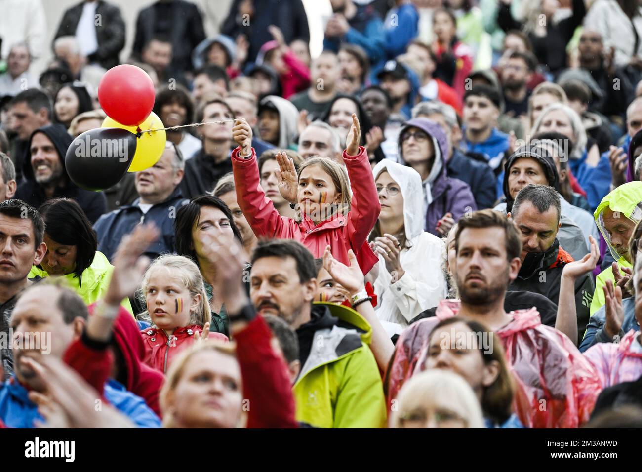 Belgian fans and supporters pictured during a 3x3 basketball game